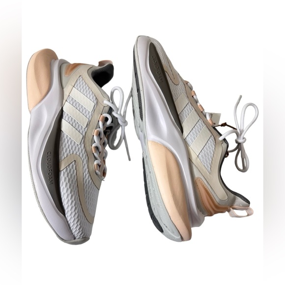 NWOB Adidas Alphabounce+ Running Womens Shoe White/Grey/Quartz HP6147 Sneakers - Picture 4 of 16